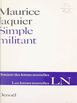 cover image of Simple militant
